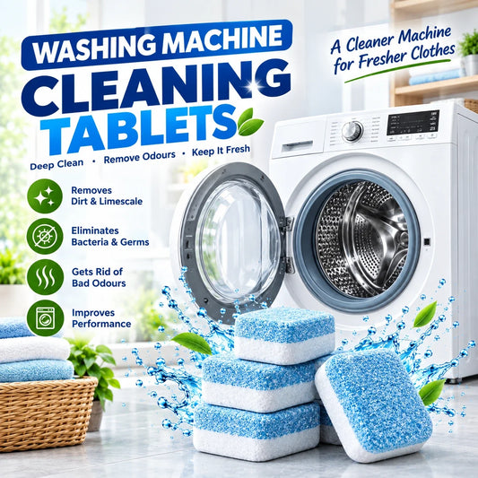 12 Pcs Washing Machine Cleaner Tablets – Washing Machine Cleaning Cube Deep Cleaning Tablets | Washer Drum Cleaner Removes Dirt|