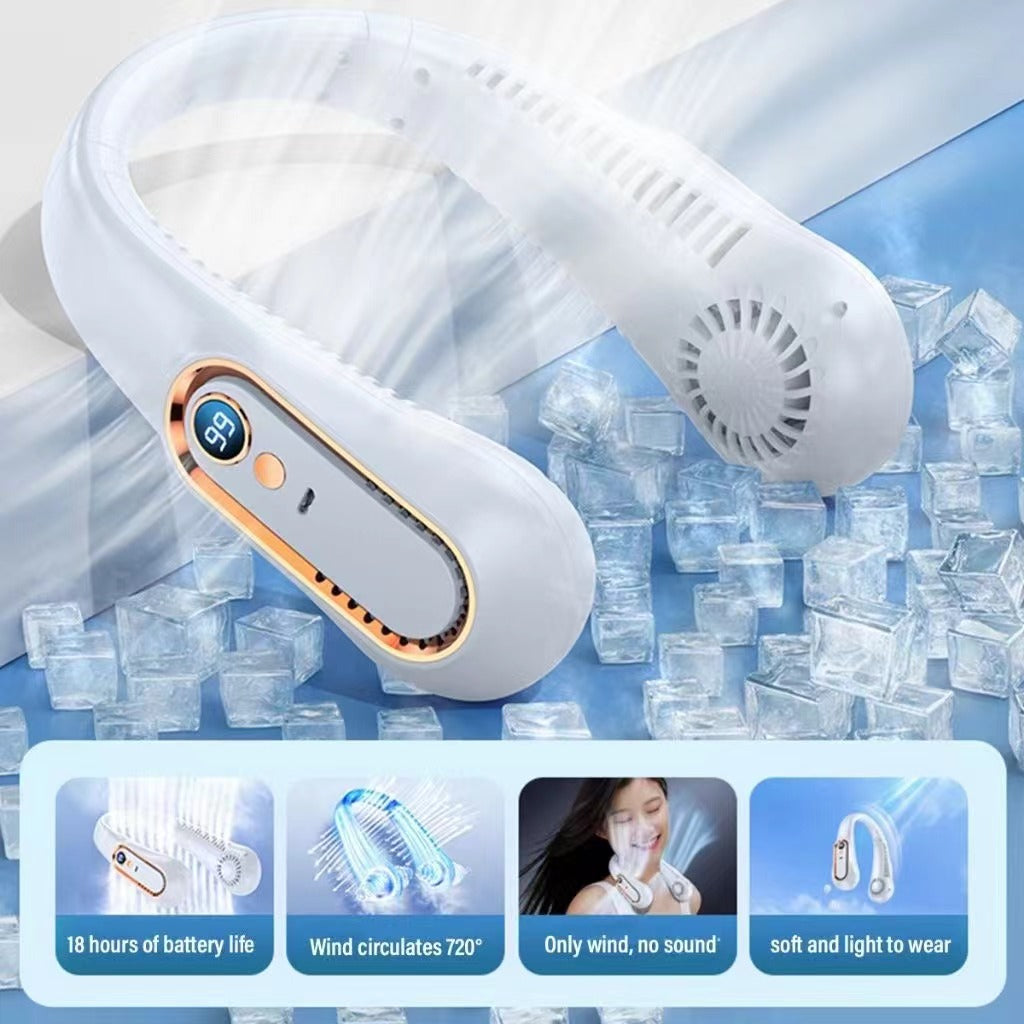 PORTABLE NECK FAN IMPORTED FAN RECHARGEABLE FAN PERSONAL COOLING HANDS-FREE