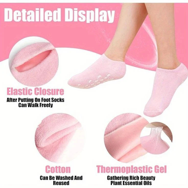 MOISTURIZING SPA GEL SOCKS – Infused Foot Treatment & Heel Repair Booties