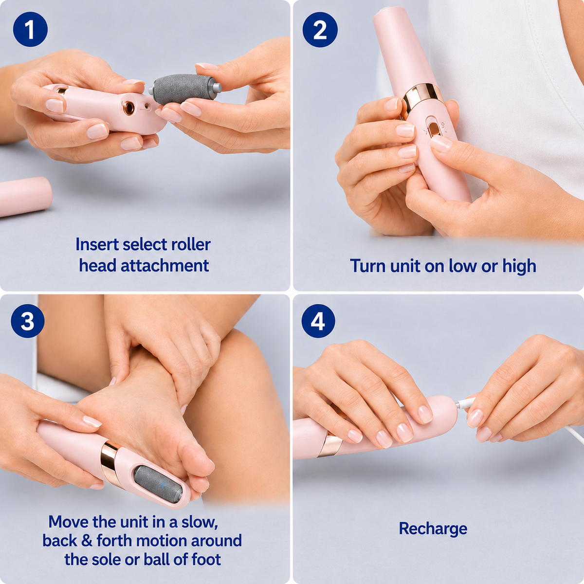 Rechargeable Electric Foot File Callus Remover for Wet & Dry Pedicure