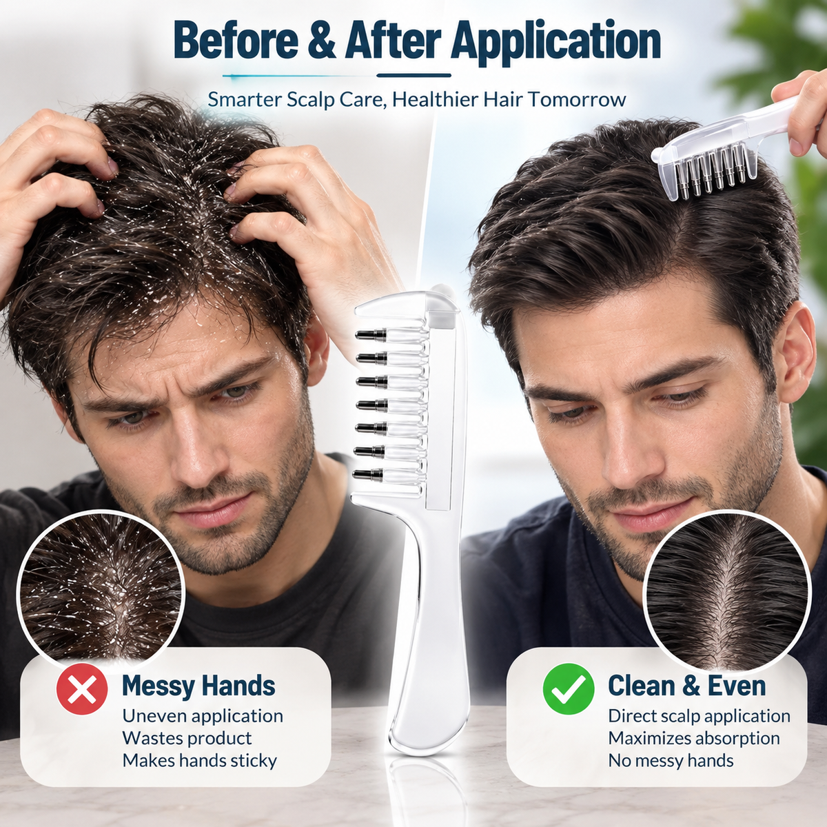 Scalp Massage And Relaxing Comb With Rolling Balls For Scalp Relaxation And Hair Care