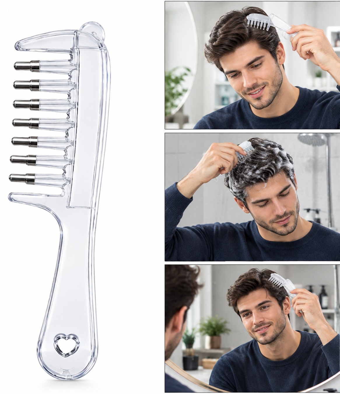 Scalp Massage And Relaxing Comb With Rolling Balls For Scalp Relaxation And Hair Care