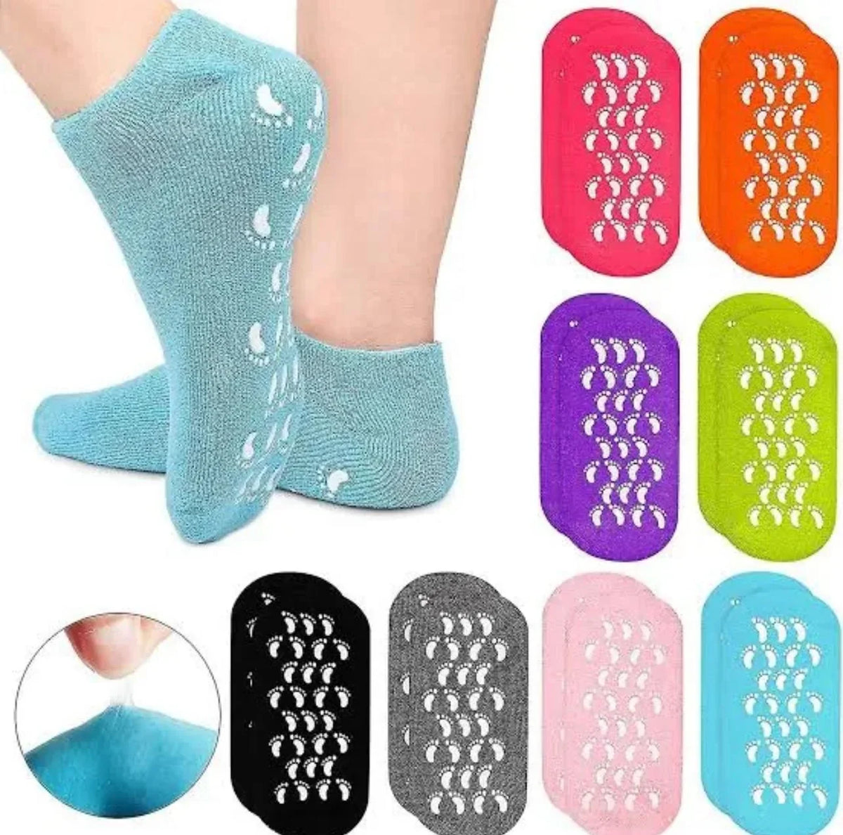 MOISTURIZING SPA GEL SOCKS – Infused Foot Treatment & Heel Repair Booties