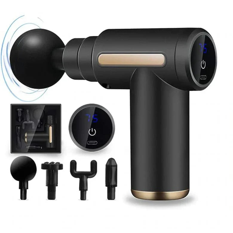 Professional Handheld Deep Tissue Massage Gun with 4 Heads