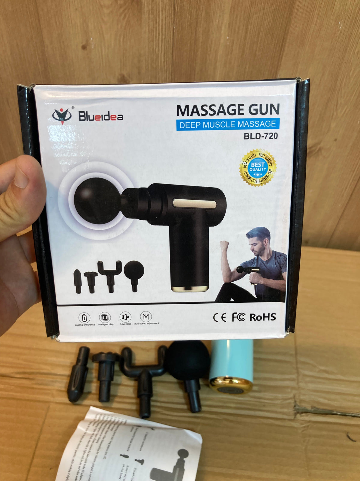 Professional Handheld Deep Tissue Massage Gun with 4 Heads