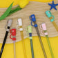 Set of 3 Silicone Straw Toppers Floral Design