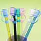 Set of 3 Silicone Straw Toppers Floral Design