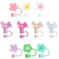 Set of 3 Silicone Straw Toppers Floral Design